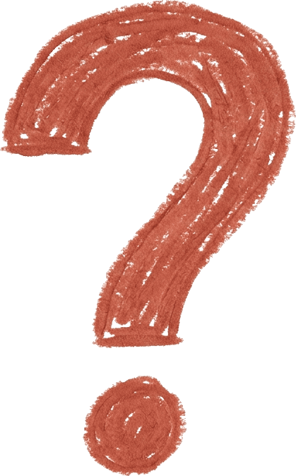 Illustration of a red hand-drawn question mark