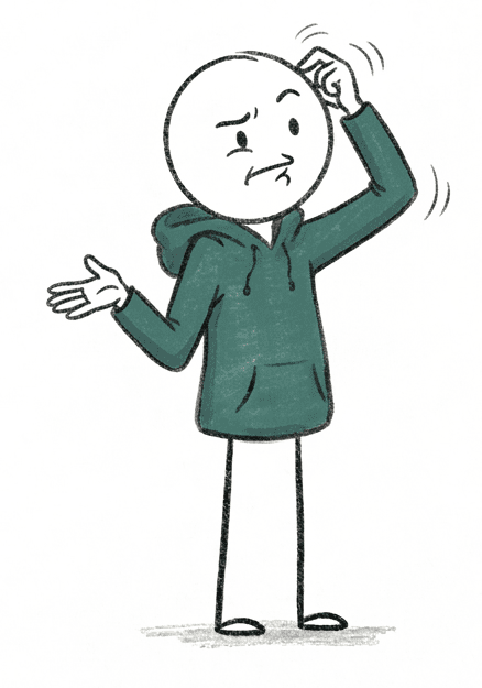 Illustration of a person asking a difficult question